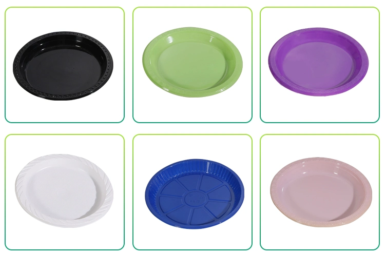 6 7 8 9 10 Inch Wholesale Solid Color Disposable PS Plastic Dinner Party Plate