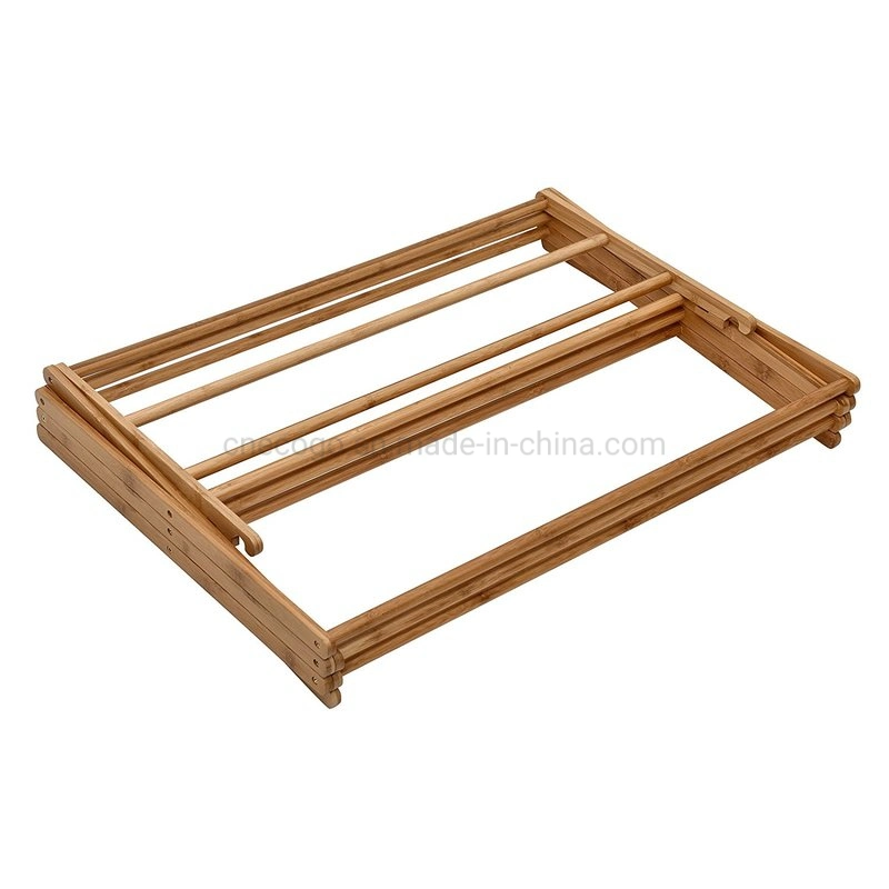 Bamboo Laundry Drying Rack Wooden Foldable Clothes Drying Rack