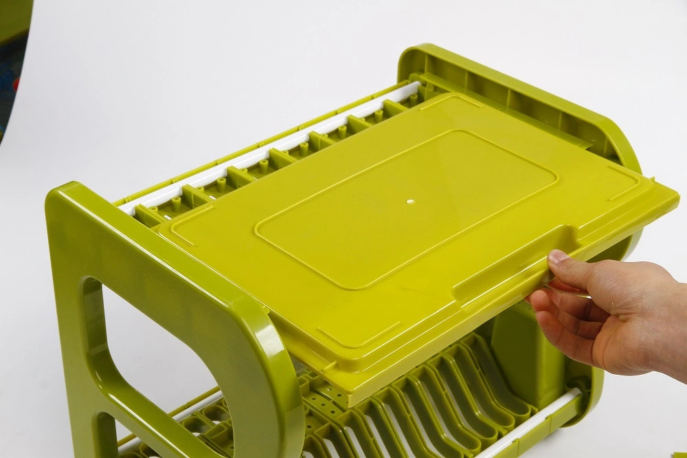 2 Tier Dish Drying Rack with Drip Tray Utensil Holder Countertop Organizer Set Popular Plastic Dish Drainer