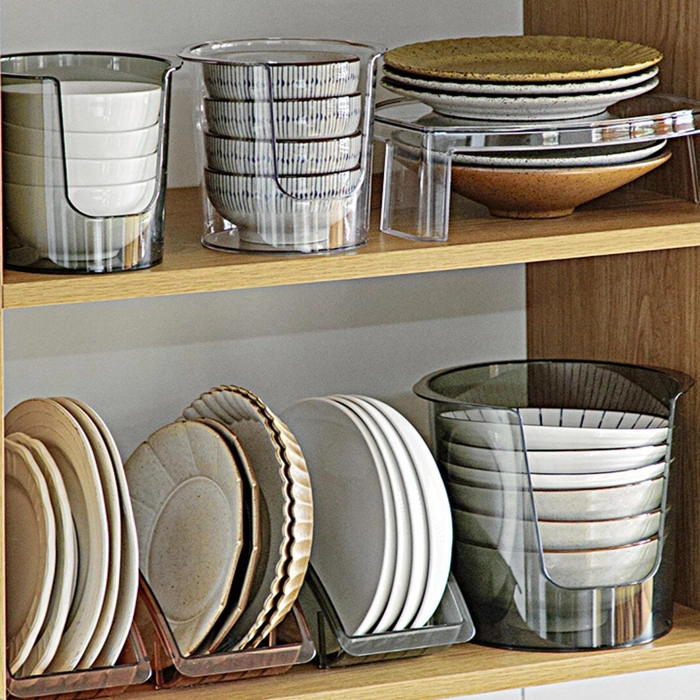Bowl Plate Holder Plastic Drain Rack Dish Storage Stand Drying Shelf Rack Kitchen Organizer