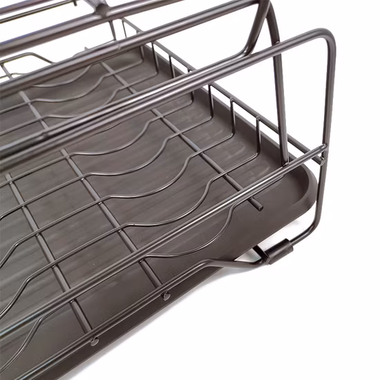 Égouttoir à vaisselle de cuisine avec plateau en plastique pour organisateur d'ustensiles