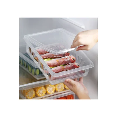 Boîte de conservation des aliments de cuisine de haute qualité Bac de rangement transparent pour réfrigérateur de fruits et légumes