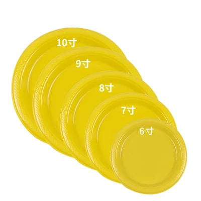 6 7 8 9 10 pouces de couleur unie en gros jetable PS dîner en plastique plaque