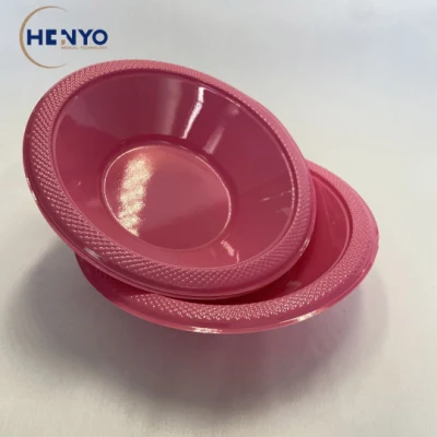Plaque ovale en plastique écologique de plat de dîner de catégorie comestible de disque rond rouge rose pour des pâtes